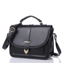 Burnished Leather Messenger Bag Women PU Ladylike Shoulder Bag Trendy Belt Ornament font b Handbag b