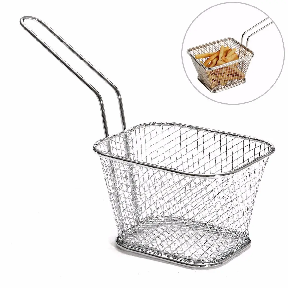 Chips Mini Fry Baskets 8Pcs/lot Stainless Steel Fryer Basket Strainer