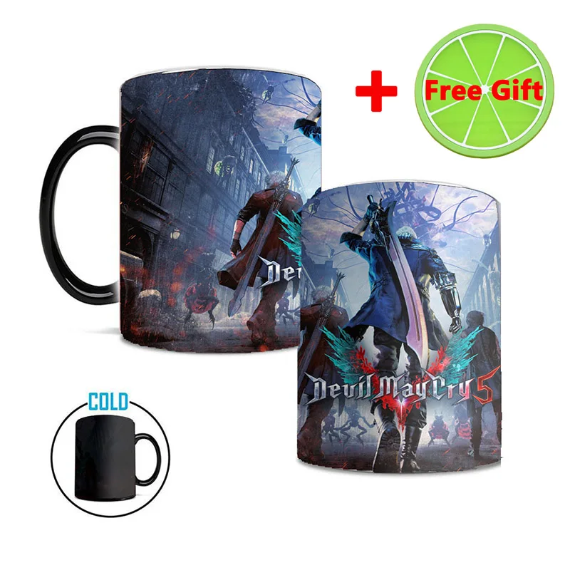 

2019 Newest Devil May Cry 5 Coffee Mug Creative 350mL Heat Sensitive Magic Color Changing Mugs Cup Best Gift Mug for Boy Friends