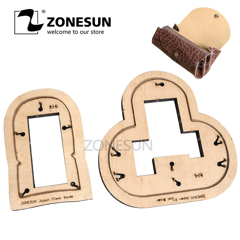 

ZONESUN two-in-one coin purse pouch Customized leather cutting die handicraft tool punch cutter mold DIY paper wallet cut die