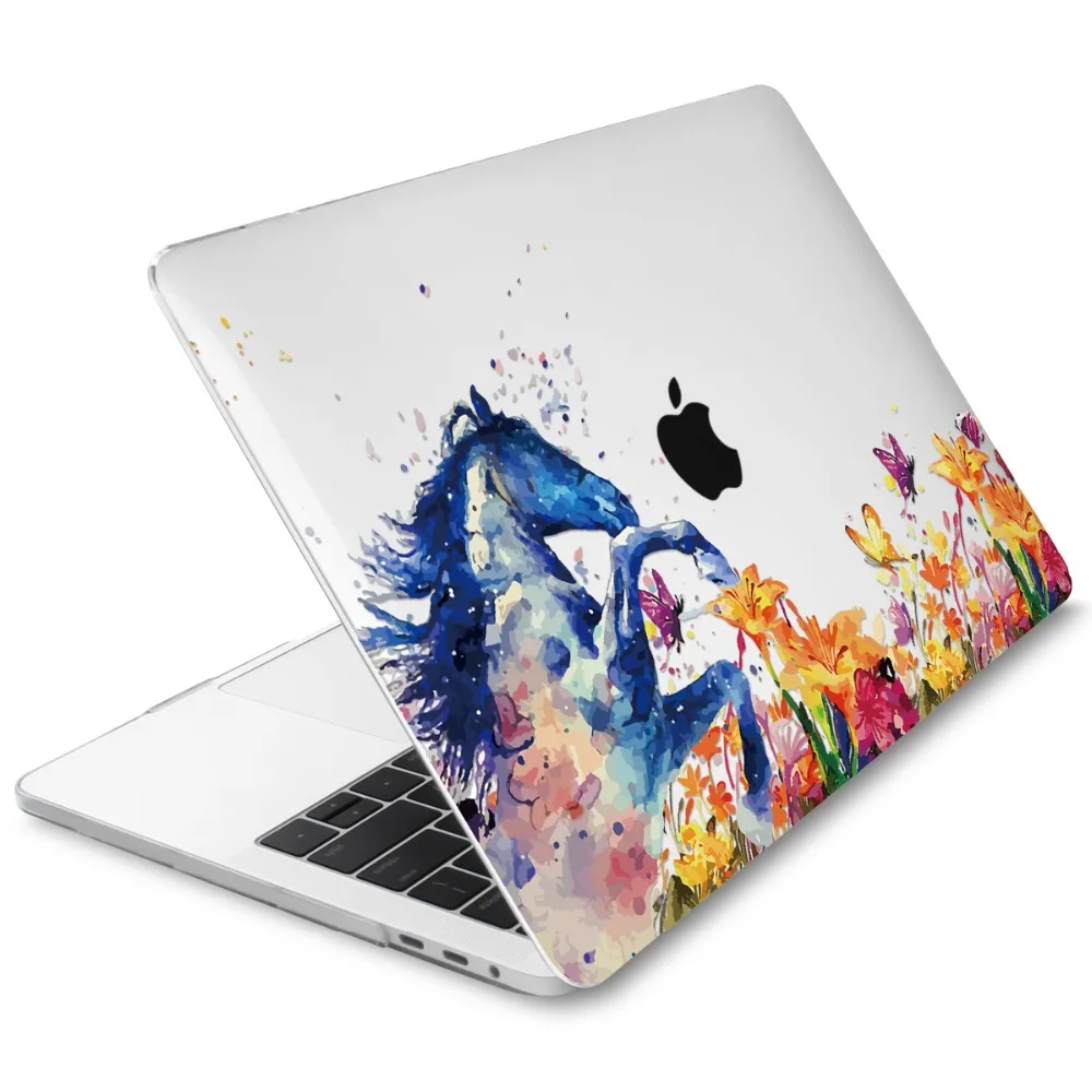 Цветной жесткий пластиковый чехол с изображением лошади для ноутбука Macbook Air 11 12 13 Pro 13,3 15,4 дюймов A1932 A1466 A1706 A1707 retina