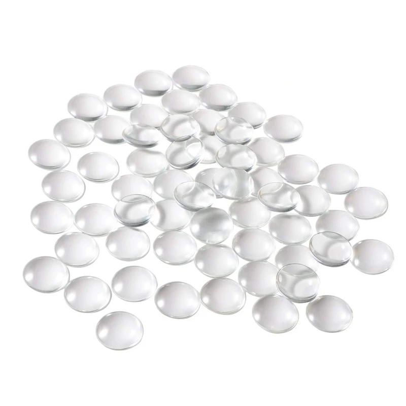 

60 Pieces Glass Dome Cabochons Clear Round Cabochons Tiles, Non-Calibrated Round 1 Inch/25Mm For Cameo Pendants Photo Jewelry