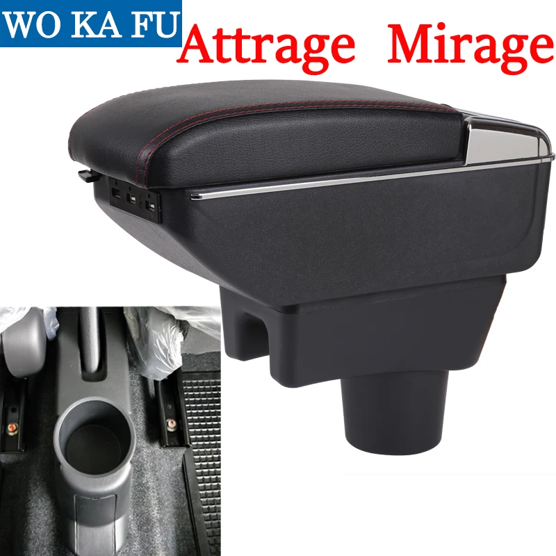

for Mitsubishi attrage mirage armrest box universal car center console caja modification accessories double raised with USB
