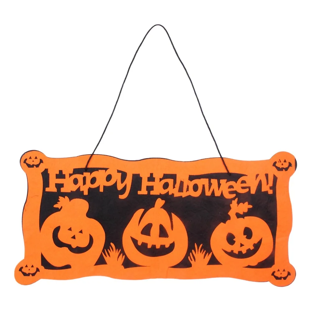 Jack-o-lanterns Pumpkin Witch Banner Felt Streamer  Halloween Decoration For Front Door-0001