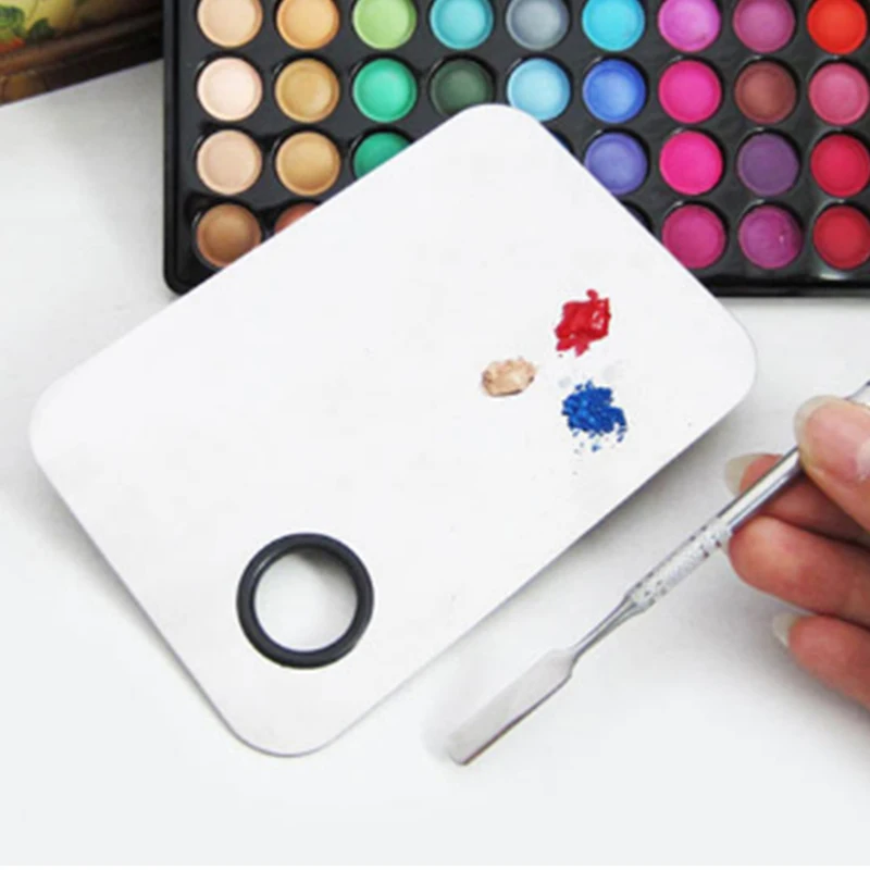 

Makeup palette with apron with color bar Stainless steel professional make-up manicure palette Fashion makeup palette
