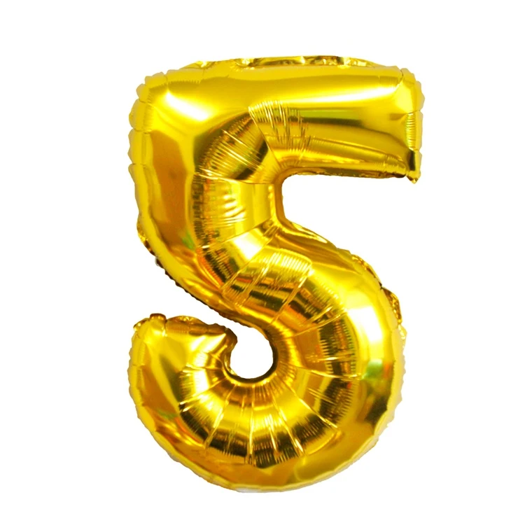 QIFU номер шары Фольга гелием воздушный шар Форма надувные день рождения Свадебные украшения Saft Дети сувениры вечерние питания Baby Born - Цвет: gold 5