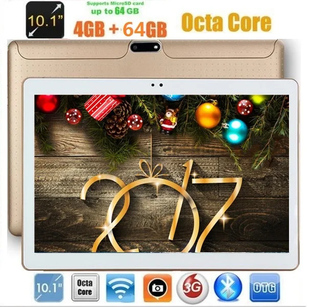 

10 inch Tablet PC Octa Core 4GB RAM 64GB ROM Dual SIM Cards Android 8.0 GPS 3G WCDMA 10.1 Tablets PC+Gifts