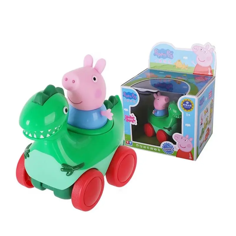 Оригинальной коробке! Подлинный Peppa pig счастливый семейный автомобиль игровой домик Экшн фигурки горка качели изменение цвета медведь спортивный автомобиль детская игрушка - Цвет: car george with box