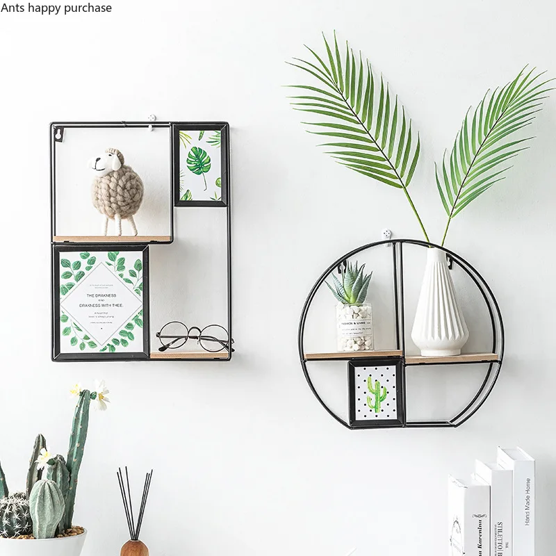 

Wooden Storage Racks Hanging Decor Storage Box Photo frame Flower Pot House Storage Rack Wall Book Figurines Display Shelves