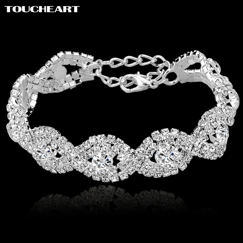 Luxury Women Charm Bracelet Wedding Party Charm Bangle Silver Plated Jewelry NEW Luxury Women Charm Bracelet Wedding Party Charm Bangle Silver Plated Jewelry NEW