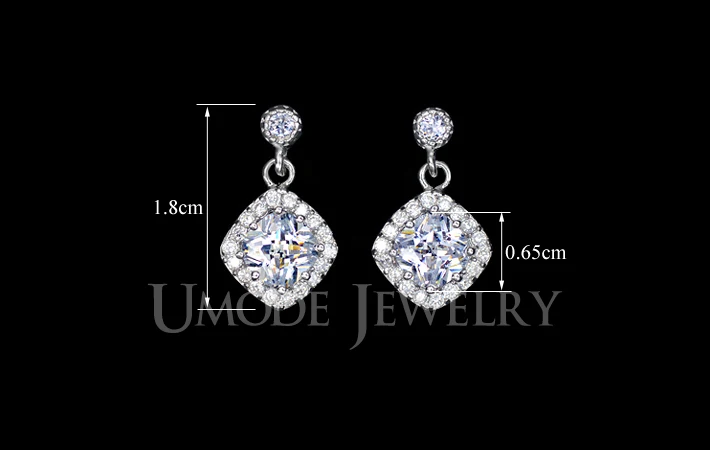 UMODE White Gold Color Boucle D'oreille Pendante With AAA+ Cubic Zirconia Stud Earrings For Women Jewelry AUE0098