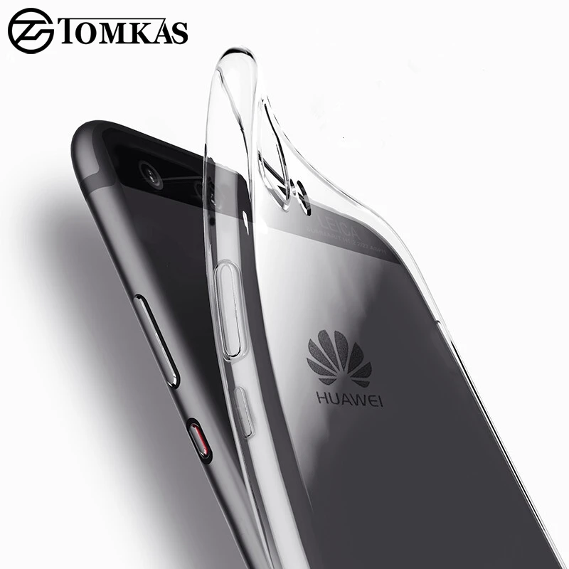 Tomkas Тонкий силиконовый чехол для Huawei P10 p9 P8 плюс Чехол прозрачный ТПУ телефон Coque