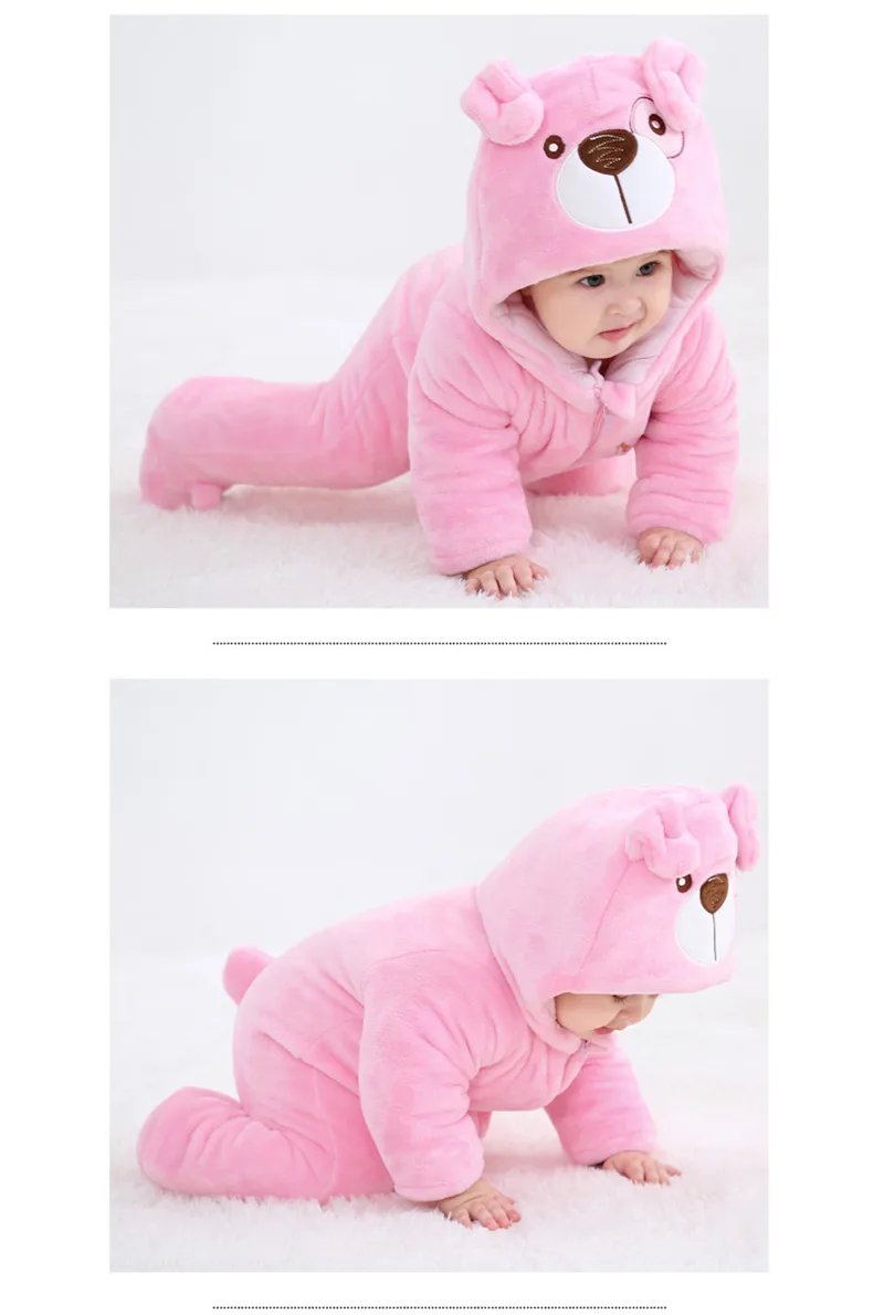 0-3 Years Old Infants New Baby Boy Rompers Baby Girl Winter Thick Flannel Two Color Pet Dog Cotton Clothes Children's Clothing13