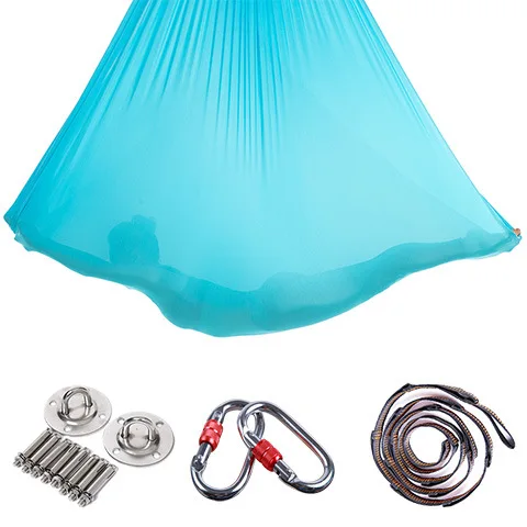 

Nylon Flying Anti-Gravity Yoga Hammock Whole Set Fitness Equipment Indoor Hanging Bed Mesh Stretch Belt with Tray and Hooks