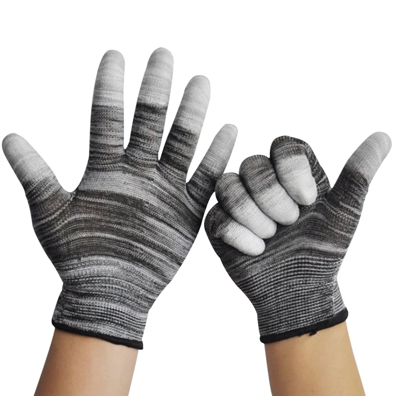 

Antistatic Gloves Anti Static ESD Electronic Working Gloves Pu Coated Palm Coated Finger PC Antiskid For Finger Protection 1pair
