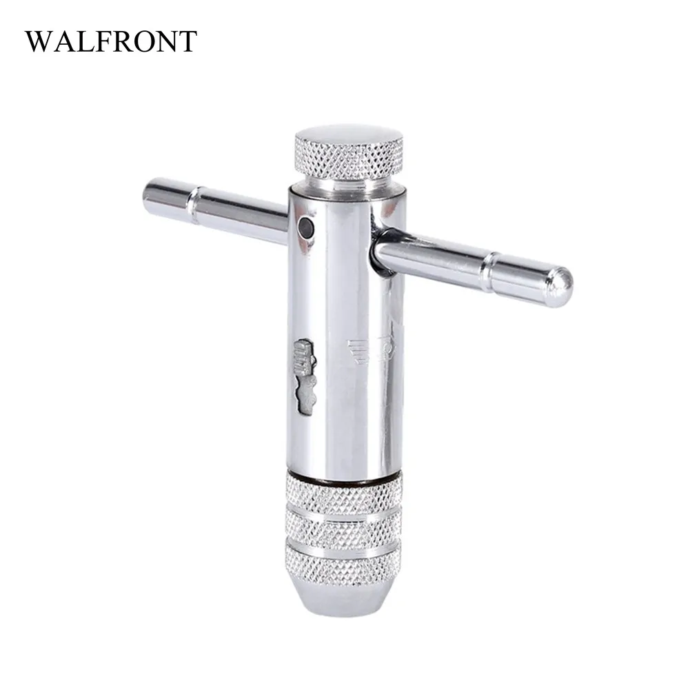 

WALFRONT Stainless Steel T-Handle Ratchet Tap Wrench Machinist Tool Reversion Tap Screw Thread Plug Tap Hand Spanner