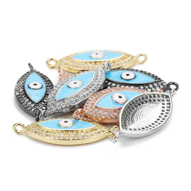 XINYAO 1 шт винтажный медный золотой цвет Cz Pave Evil Eye соединитель подвеска Шарм для