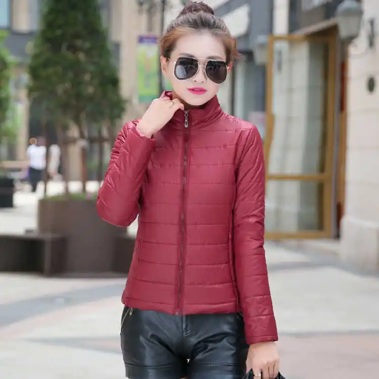 

Thin Cotton Jacket Short Tops Winter Jacket Women Coat Korean Slim Plus size Female Parka Coat Wave pattern Padded Jacket