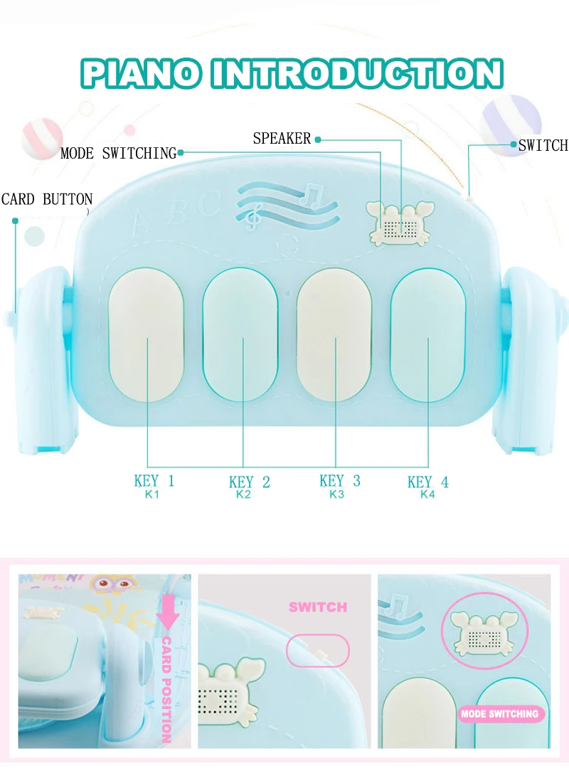 Новые детские развивающие игры педаль фортепиано новорожденный фитнес-оборудование животное детский игровой коврик погремушка игрушка детский спальный ползающий коврик игрушки