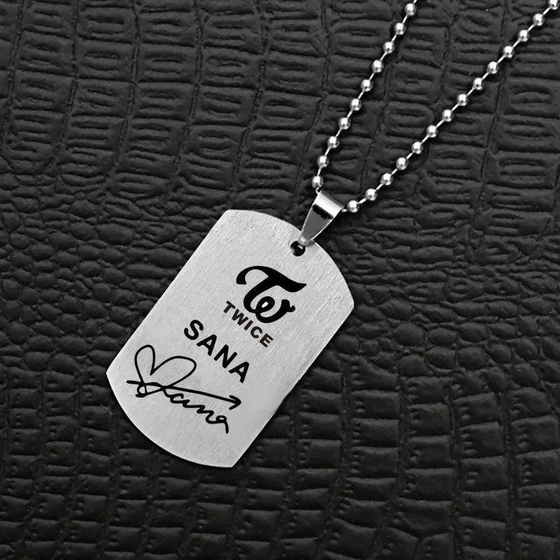 

KPOP Twiceland Album Twice Necklace Korean Fashion Stainless Steel Jewelry Accessories Rock Collar For Men Women Boy Girl