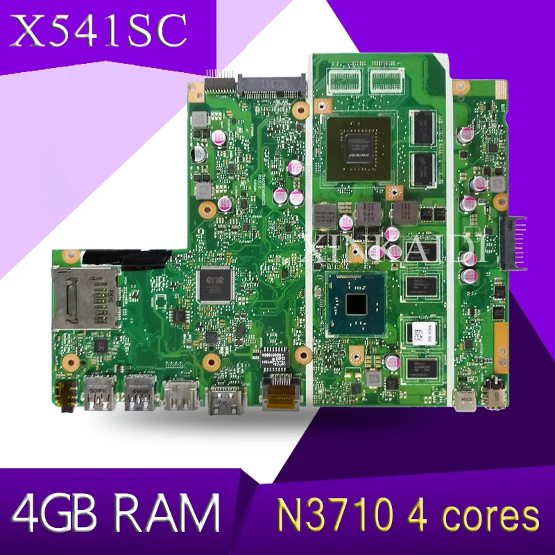 

XinKaidi X541SC N3710 CPU 4GB RAM N15V-GL1-KB-A2 mainboard REV 2.0 For ASUS X541S X541SC laptop motherboard 90NB0C10-R00010