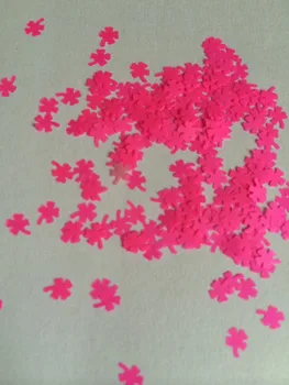 

Free shipping Neon Orange solvent resistant clover glitters for nails decorate
