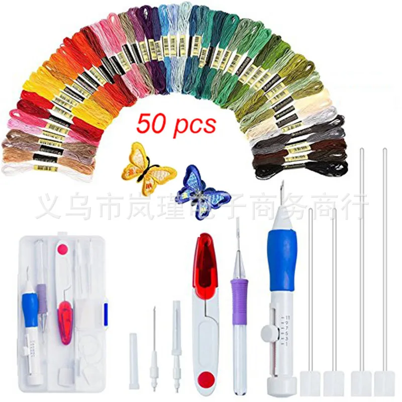 

Magic Embroidery Stitching Punch Needles Pen Set Craft Tool for DIY Threaders Knitting Kit Embroidery