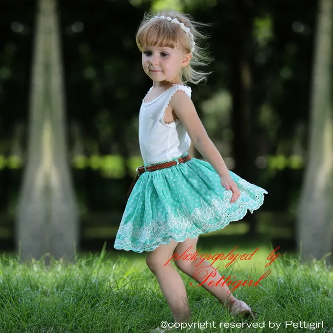 Summer Style Girl Clothing Set White And Pale Green Fashion Children CS80718-1 | Детская одежда и обувь