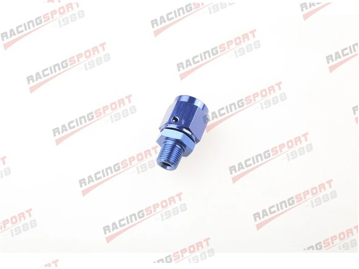 

6AN AN6 AN-6 Female Swivel to Male 1/8" NPT Straight Aluminum Adapter Fitting BLUE