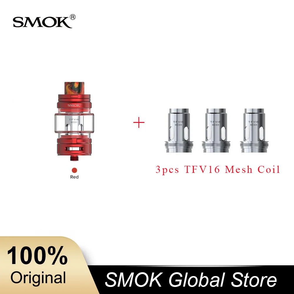 SMOK TFV16 бак 9 мл электронная сигарета атомайзер 510 нить 3 шт сетка катушка