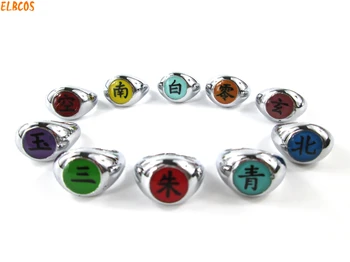 

Naruto Cosplay Akatsuki Ninja Nagato Uchiha Itachi Deidara Sasori Kakuzu Orochimaru Zetsu Hidan toy figure Ring 10 Pcs/Set