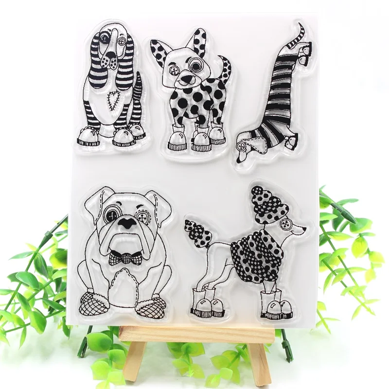 

KSCRAFT Dogs Transparent Clear Silicone Stamps for DIY Scrapbooking/Card Making/Kids Fun Decoration Supplies 412