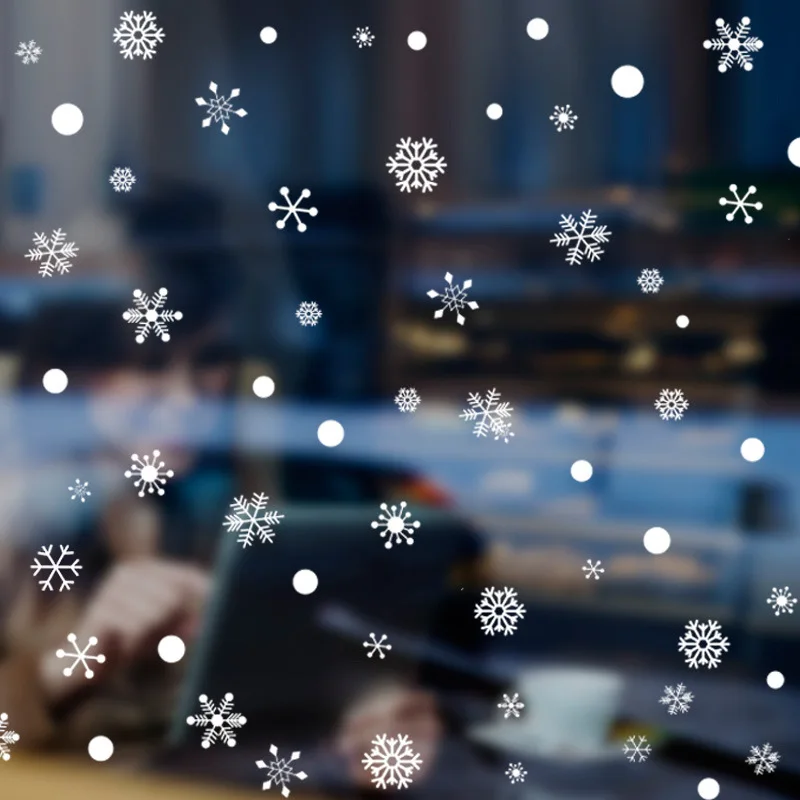 Рождественская Витрина наклейки бренд счастливый год Снежинка виниловые наклейки на окна декоративные adornos