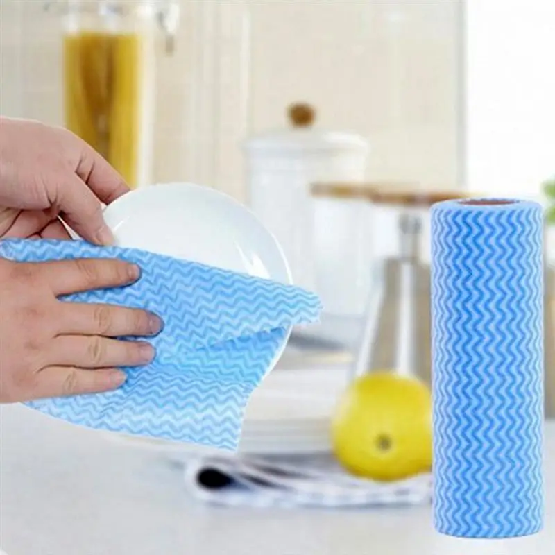 Roll of 50pcs Disposable Nonstick Wiping Rags House Cleaning Cloth