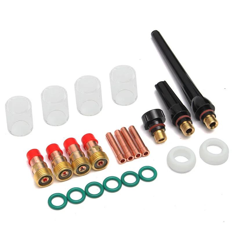 23Pcs Welding Torch Gas Lens 10 Pyrex Glass Cup Kit TIG WP-26 For SP WP17//18//26