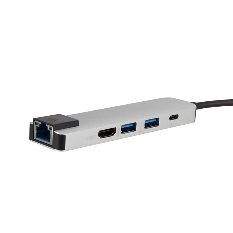 Nuevo 5 en 1 USB tipo C Hub USB3.0 HDMI Ethernet RJ45 PD Multiports adaptador para MacBook - 5