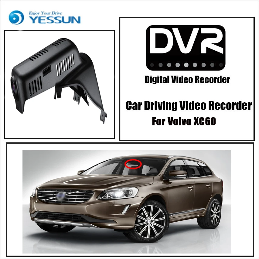 YESSUN для Volvo XC60 видеорегистратор для вождения автомобиля DVR Мини приложение управление Wifi камера Novatek 96658 регистратор видеорегистратор