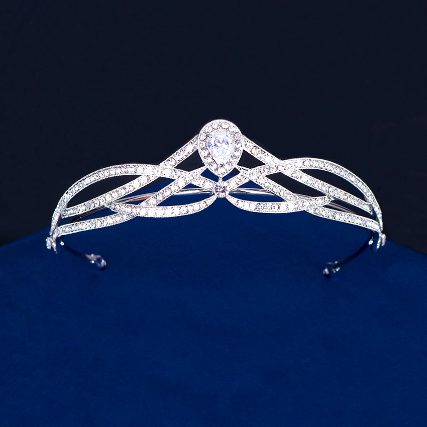 

Xinyun Simple Fashion Rhinestone Crown Jewelry Zircon Bride Wedding Hair Accessories Tiaras Ladies Party Dress Crown Ornaments