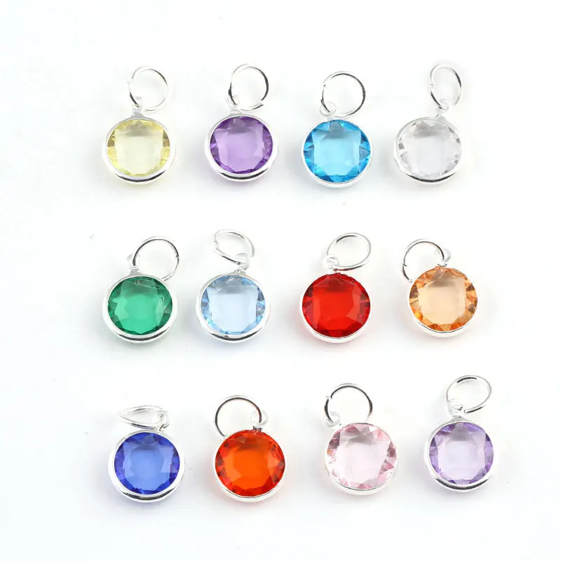 

SANSHOOR Hot Sale 120pcs/lot 12 Colors Assorted 12mm Birthstone Charm Pendant Fit Glass Locket&Bracelets Accessories For Women