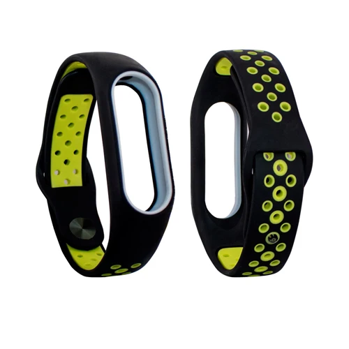 Силиконовый спортивный браслет для Xiaomi mi Band 2, ремешок для наручных часов для mi Band 2, Аксессуары для ремней - Цвет ремешка: Black with yellow