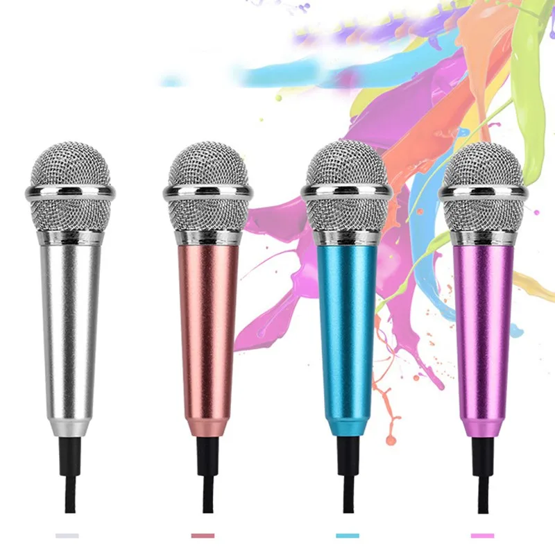 

Portable Mini Wired Microphone Stereo Studio Speech Mic Audio Karaoke for Mobile Phone PC Desktop