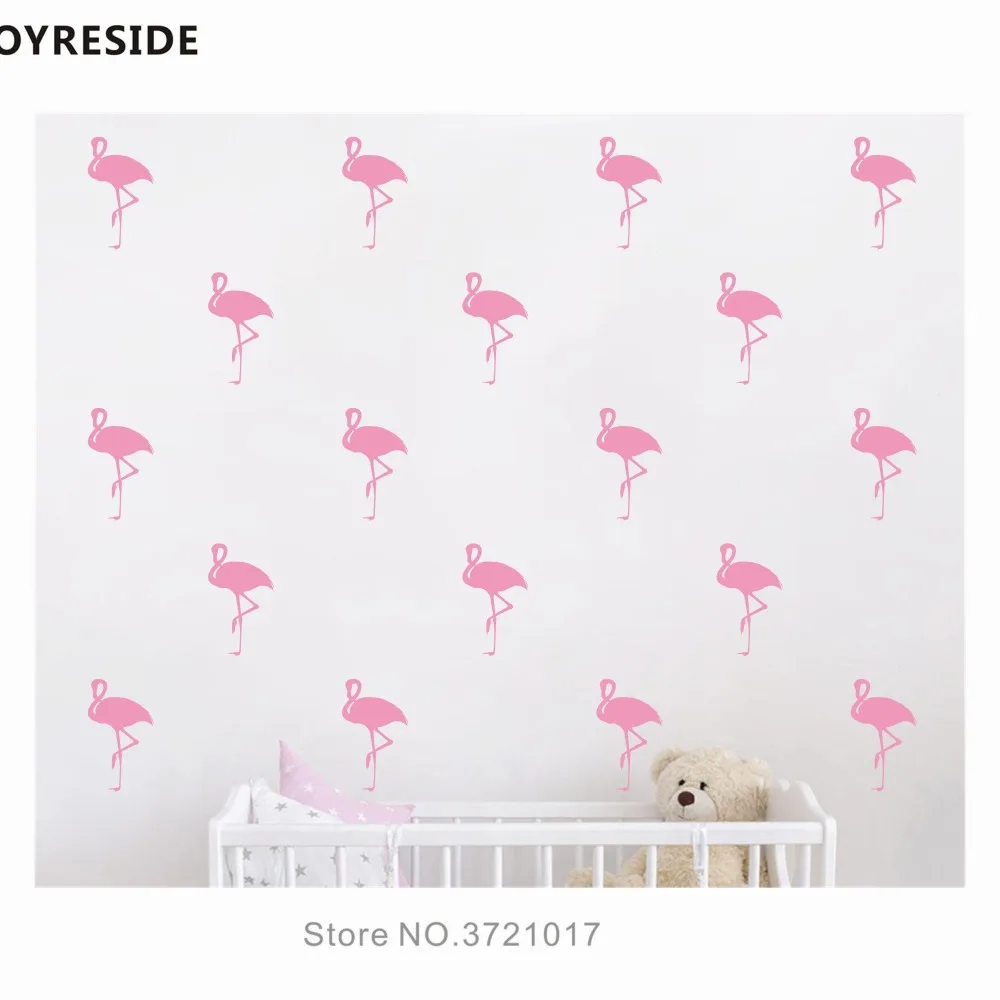 فلامنغو أنماط صور مطبوعة للحوائط الفتيات الاطفال ديكور غرفة نوم جدار Sticekrs 40 الألوان المتاحة مجموعة نمط لطيف وول الشارات DecorYMX28