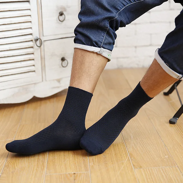 High Quality 10 Pairs lot Men Bamboo Fiber Socks Men Breathable Compression Long Socks Business Casual