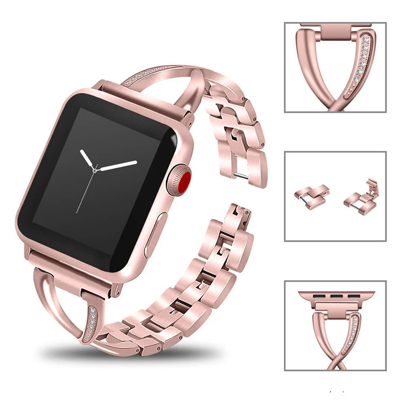 

link bracelet strap for apple watch band 42mm 38mm series 4/3/2/1 correa metal stainless steel watchband for iwatch 44mm 40mm