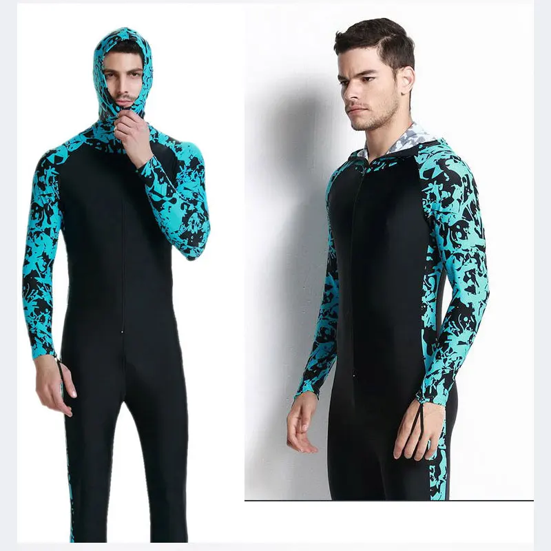 Full Body Dive Skin with Hood, Lycra Wetsuit, Nylon Swimwear for Scuba, Snorkeling Lovers Suits, Valentine's Day Gifts
