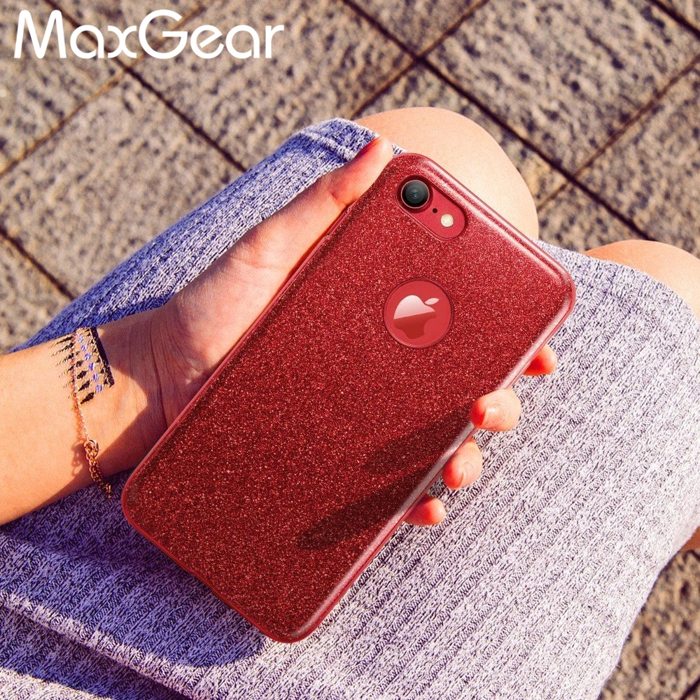 MaxGear Phone Cases for iPhone 5 5S SE 6 7 Plus Bling Glitter Gradient Case TPU Silicone+PC 6S |