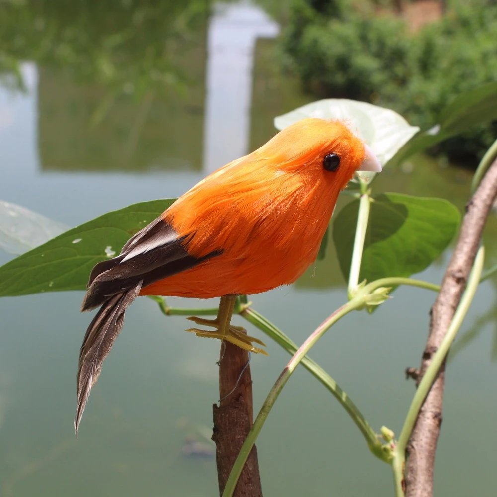 オレンジ鳥ショーケース装飾 Phtogragh 小道具 Arificial 鳥庭の装飾ギフト鳥黄色鳥 Bird Garden Bird Garden Ornamentsbirds Birds Aliexpress