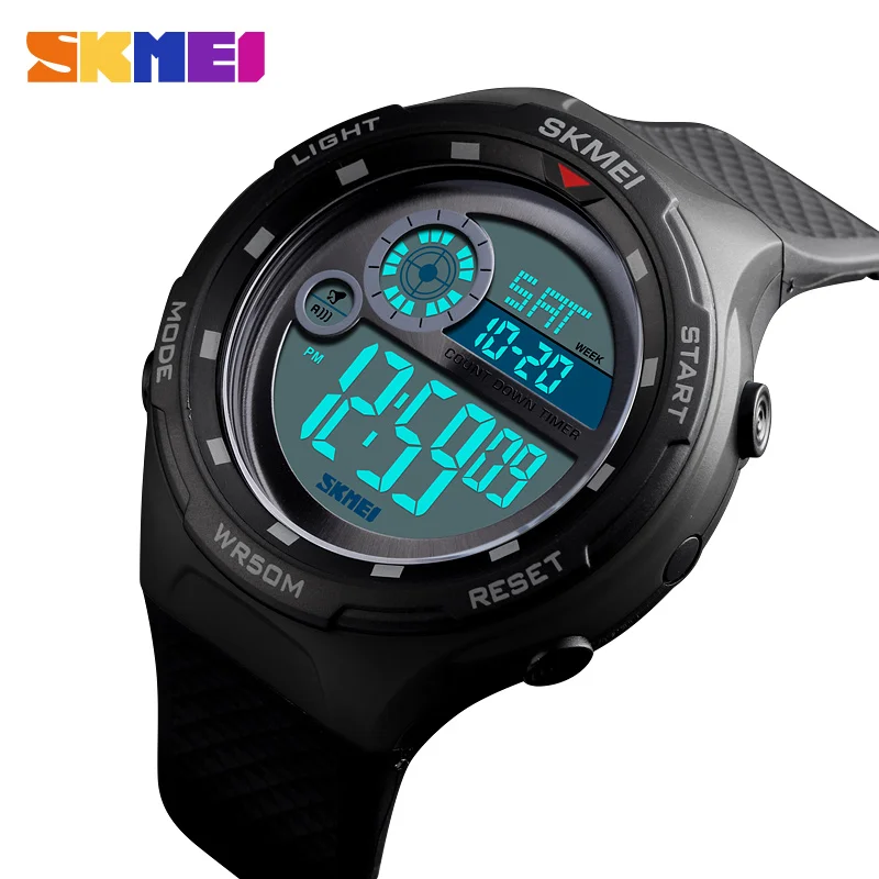 

2019 SKMEI Relogio Masculino 1465 Casual Men Digital Watch Waterproof Wristwatch Stop Watch Back Light Male Sport Watches Clock