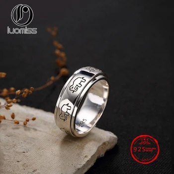 

S925 Sterling Silver Elephant Retro Time To Turn Thai Silver Personality Ring Couple Wholesale