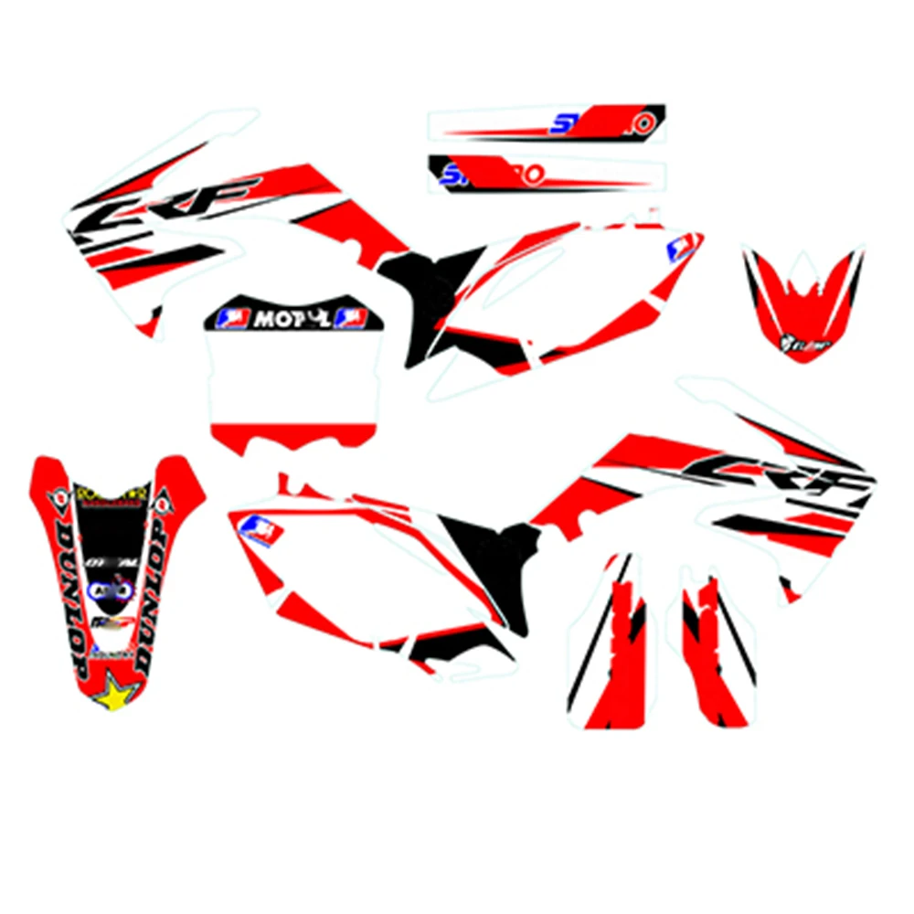 Для Honda CRF250 CRF 250 2010 2011 2012 2013 CRF450 CRF 450 2009 2010 2011 2012 полный наклейки DIY настраиваемые количество наклейки